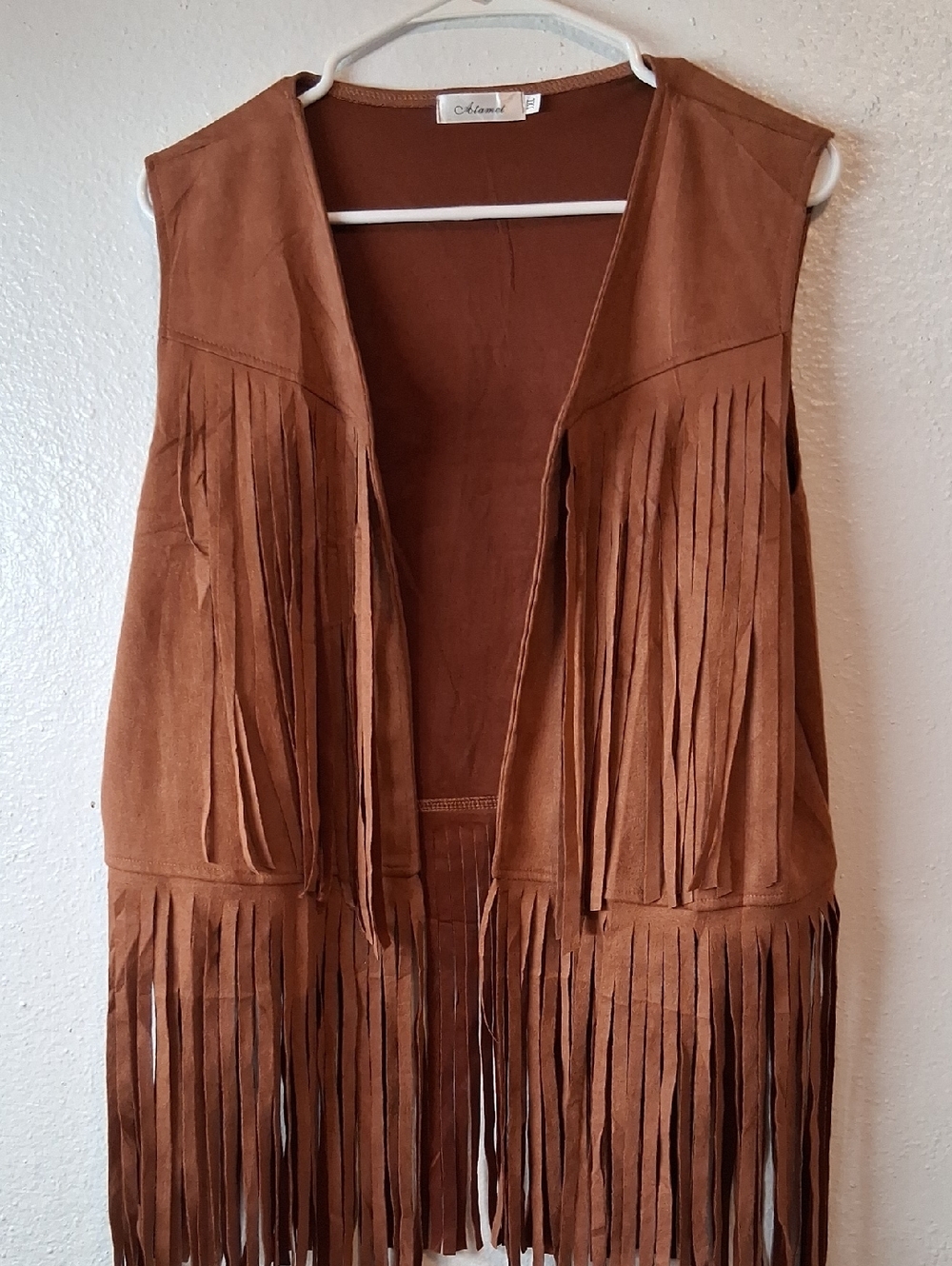 Brown Suede Fringe Vest